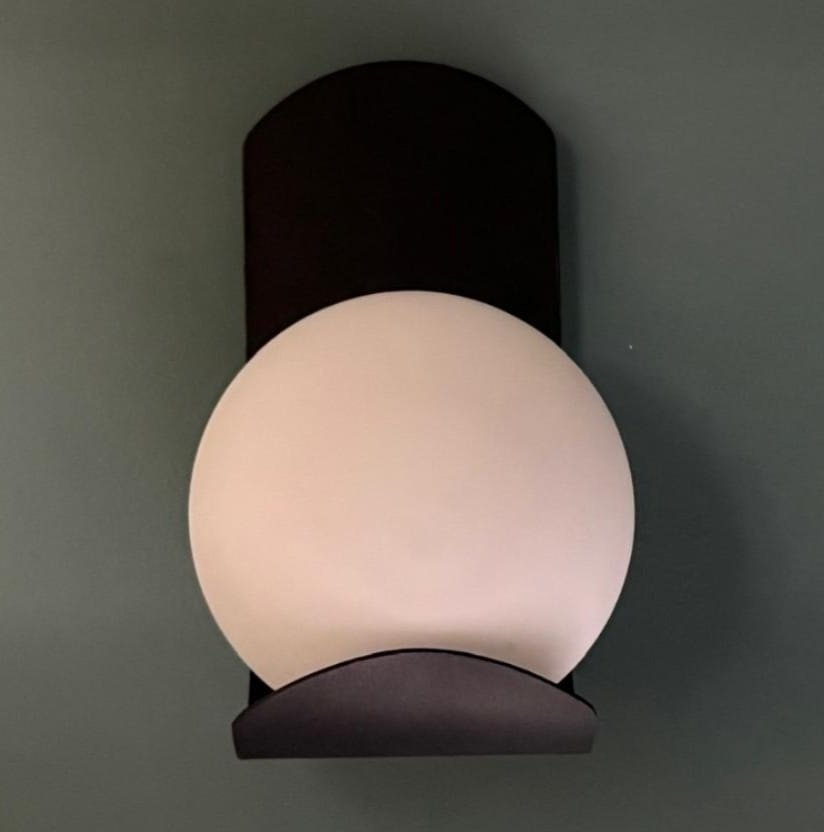 APLIQUE PARED OVAL NEGRO GLOBO 150mm
